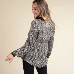 Chemise de grossesse et d'allaitement imprimé ethnique