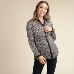 Chemise de grossesse et d'allaitement imprimé ethnique