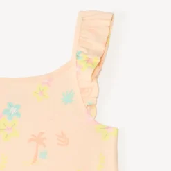 Chemise de nuit à bretelles volantées imprimé fantaisie pour fille