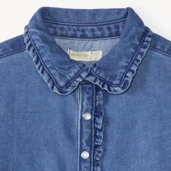 Chemise fille manches longues en denim