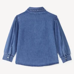 Chemise fille manches longues en denim