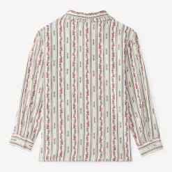 Chemise fille manches longues imprimée fleurie
