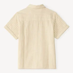 Chemise garçon manches courtes en toile à rayures