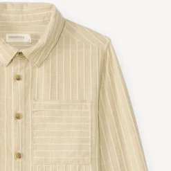 Chemise garçon manches longues en toile à rayures