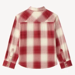 Chemise garçon manches longues à carreaux