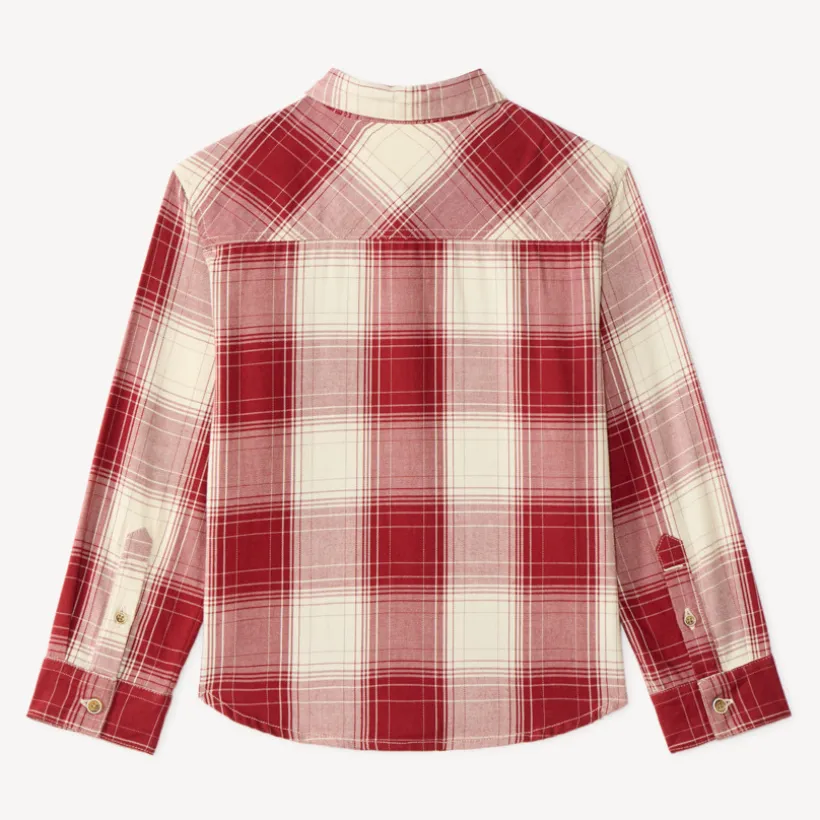 Chemise garçon manches longues à carreaux