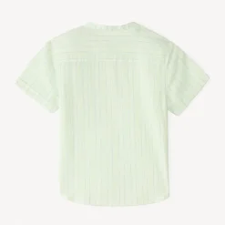 Chemise manches courte à rayures col mao pour garçon