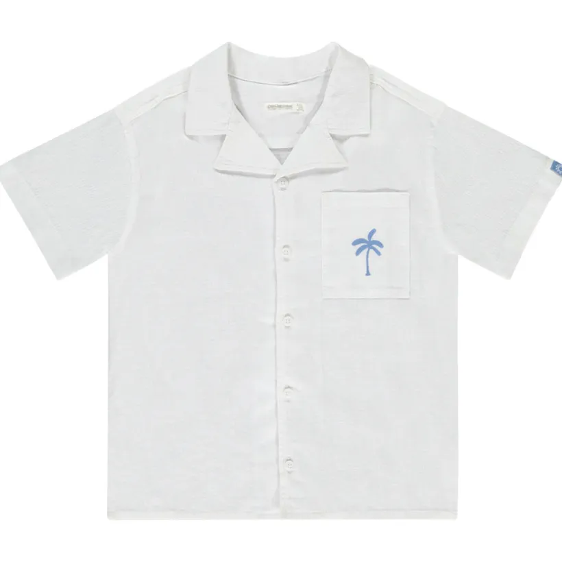 Chemise manches courtes avec palmier fantaisie pour garçon