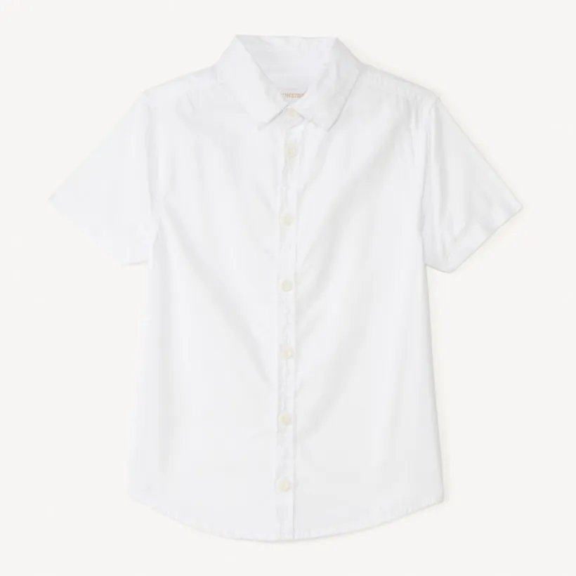 Chemise manches courtes blanche en coton