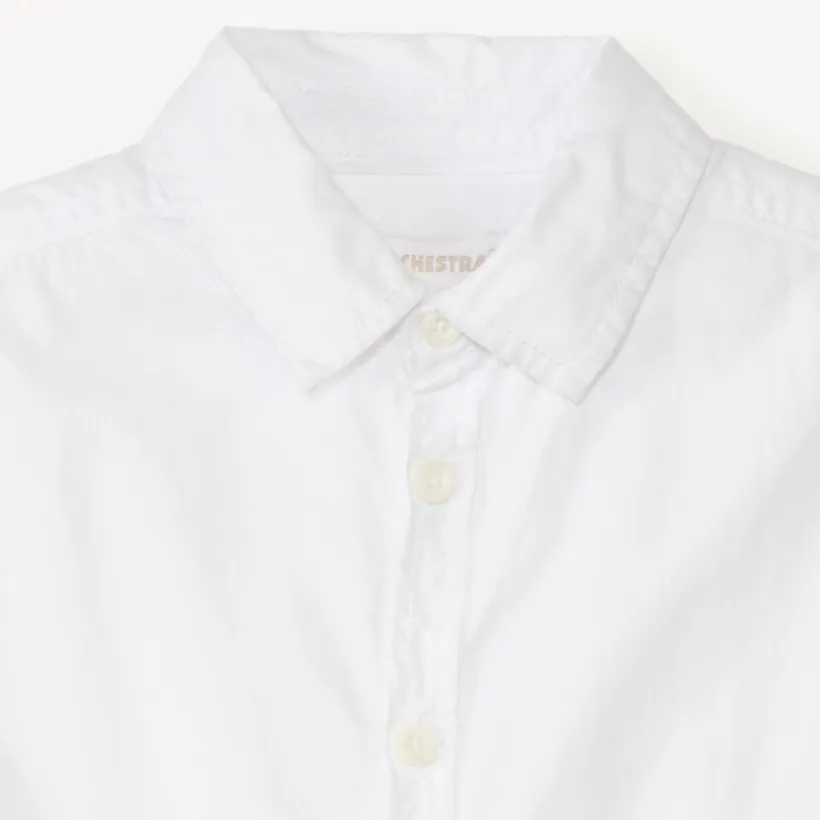 Chemise manches courtes blanche en coton