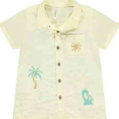 Chemise manches courtes à broderies 3D pour bébé garçon