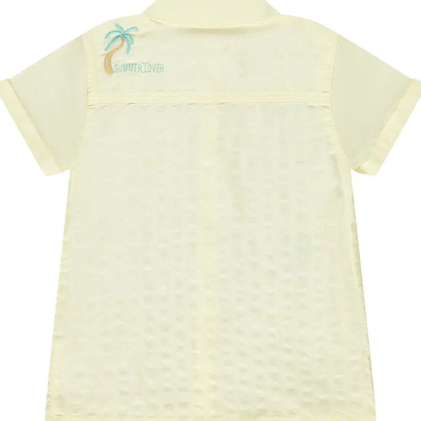 Chemise manches courtes à broderies 3D pour bébé garçon