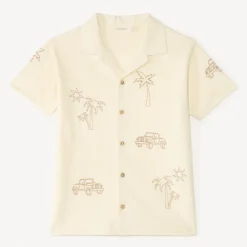 Chemise manches courtes brodée pour garçon