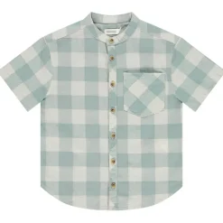 Chemise manches courtes à carreaux col mao pour garçon