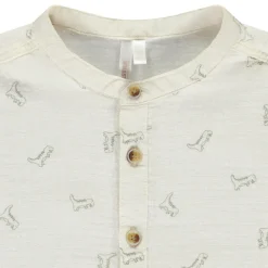 Chemise manches courtes col mao imprimé dinosaure pour bébé garçon