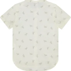 Chemise manches courtes col mao imprimé dinosaure pour bébé garçon