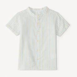 Chemise manches courtes col mao à rayures pour bébé garçon