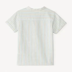 Chemise manches courtes col mao à rayures pour bébé garçon