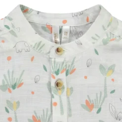 Chemise manches courtes col mao imprimé jungle pour bébé garçon