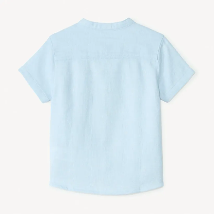 Chemise manches courtes col mao avec broderie animaux pour bébé garçon