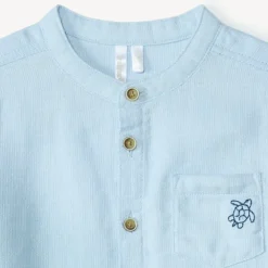 Chemise manches courtes col mao avec broderie animaux pour bébé garçon