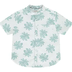 Chemise manches courtes à col mao imprimé pour garçon
