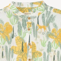 Chemise manches courtes col mao imprimé jungle pour garçon