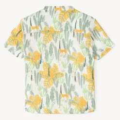 Chemise manches courtes col mao imprimé jungle pour garçon