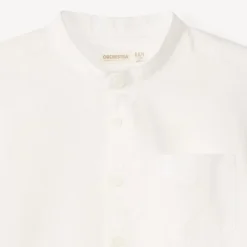 Chemise manches courtes col mao en façonné pour bébé garçon
