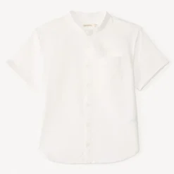 Chemise manches courtes col mao en façonné pour bébé garçon