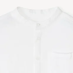 Chemise manches courtes col mao en toile pour garçon