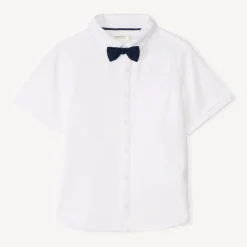 Chemise manches courtes de cérémonie + nœud papillon pour garçon