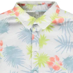 Chemise manches courtes en coton imprimé hibiscus pour bébé garçon