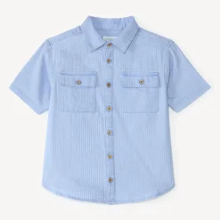 Chemise manches courtes en toile texturée pour garçon