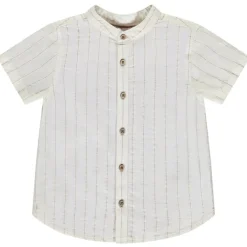 Chemise manches courtes en voile rayée pour bébé garçon