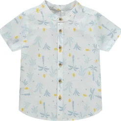 Chemise manches courtes imprimé arty à col mao pour bébé garçon