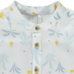 Chemise manches courtes imprimé arty à col mao pour bébé garçon