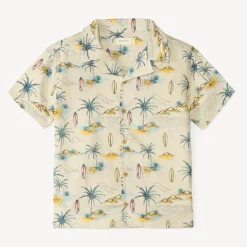 Chemise manches courtes imprimée tropicale pour garçon