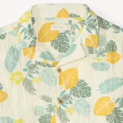 Chemise manches courtes motifs tropicaux pour garçon