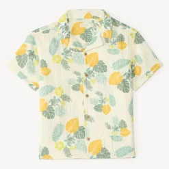 Chemise manches courtes motifs tropicaux pour garçon