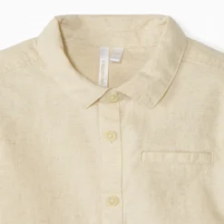 Chemise manches courtes + nœud papillon en toile pour bébé garçon