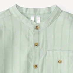 Chemise à manches courtes rayée col mao pour bébé garçon