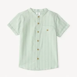 Chemise à manches courtes rayée col mao pour bébé garçon