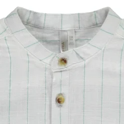 Chemise manches courtes rayée à col mao pour bébé garçon