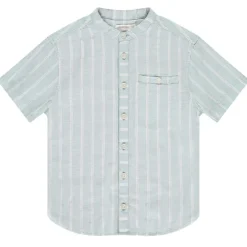 Chemise manches courtes rayée à col mao pour garçon