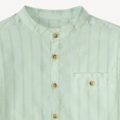 Chemise manches courtes rayée col mao pour garçon