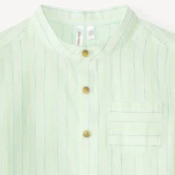 Chemise manches courtes à rayures et col mao pour bébé garçon