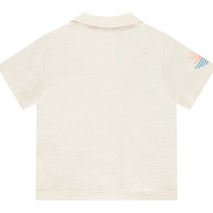 Chemise manches courtes uni avec broderie pour garçon