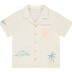 Chemise manches courtes uni avec broderie pour garçon