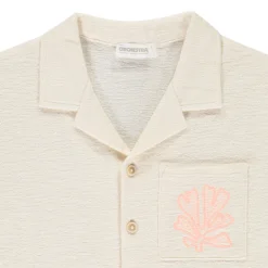 Chemise manches courtes uni avec broderie pour garçon